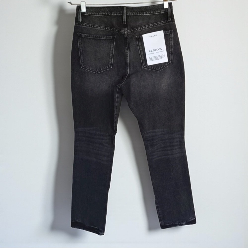 FRAME LE SYLVIE JEANS, SZ-30, BLACK, WILKINSON RIPS, Brand New! - Picture 8 of 16